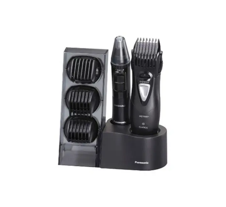 Panasonic ER-GY10, Kit multigrooming per barba, capelli e corpo, 4 pettini accessori, Wet&Dry, Nero/Silver - (PAN REGBARBA/CAPEL/CORP RIC.WET ERGY10CM)