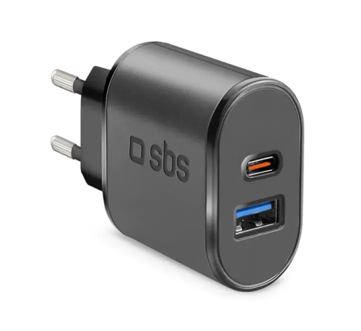 SBS Caricabatterie da viaggio USB e Type-C - (SBS TETRUSBTC3AUL CARICABAT 5100MAH)