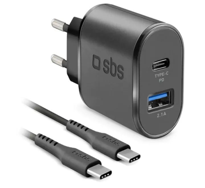 SBS Wall Charger Kit 18W - (SBS TEKITTRPDCCK CARICABAT+CAVO C-C)