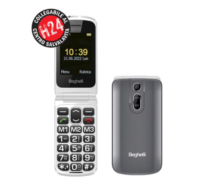 CELLULARE BEGHELLI 18 FLIP 2,4 DUAL SIM GREY SENIOR PHONE