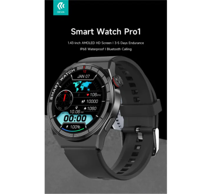 DEVIA Smart Watch Pro1 EM705 IP68 Display Amoled HD Nero