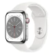 SMARTWATCH APPLE SERIE 8 GPS + CELLULAR CASSA 41mm ARGENTO CINTURINO SPORT BIANCO TIM ITALIA