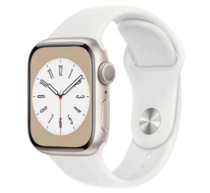 SMARTWATCH APPLE SERIE 8 GPS + CELLULAR CASSA 41mm ARGENTO CINTURINO SPORT BIANCO TIM ITALIA