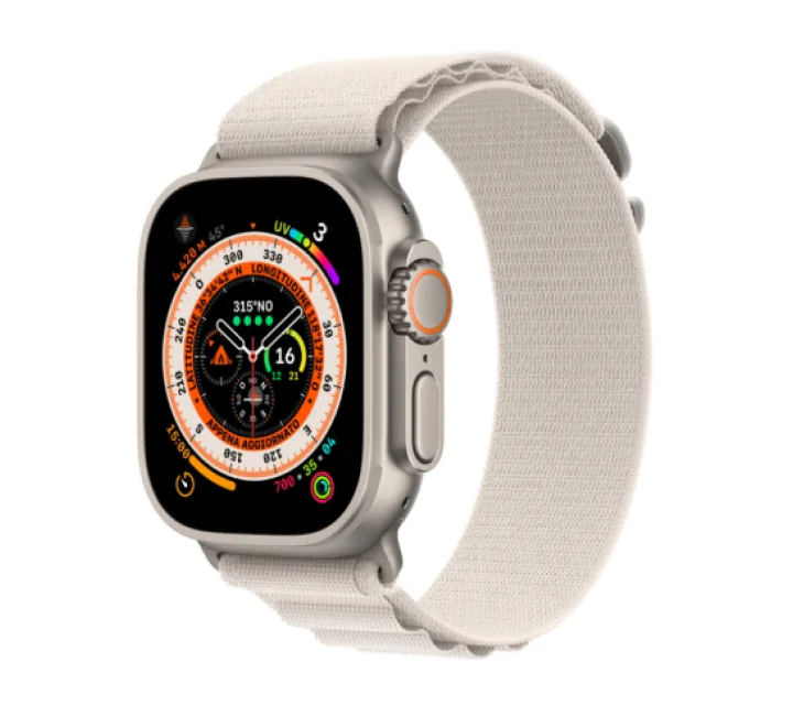 SMARTWATCH APPLE WATCH ULTRA GPS + CELLULAR CASSA 49 MM IN TITANIO CON ALPINE LOOP COLOR GALASSIA SMALL