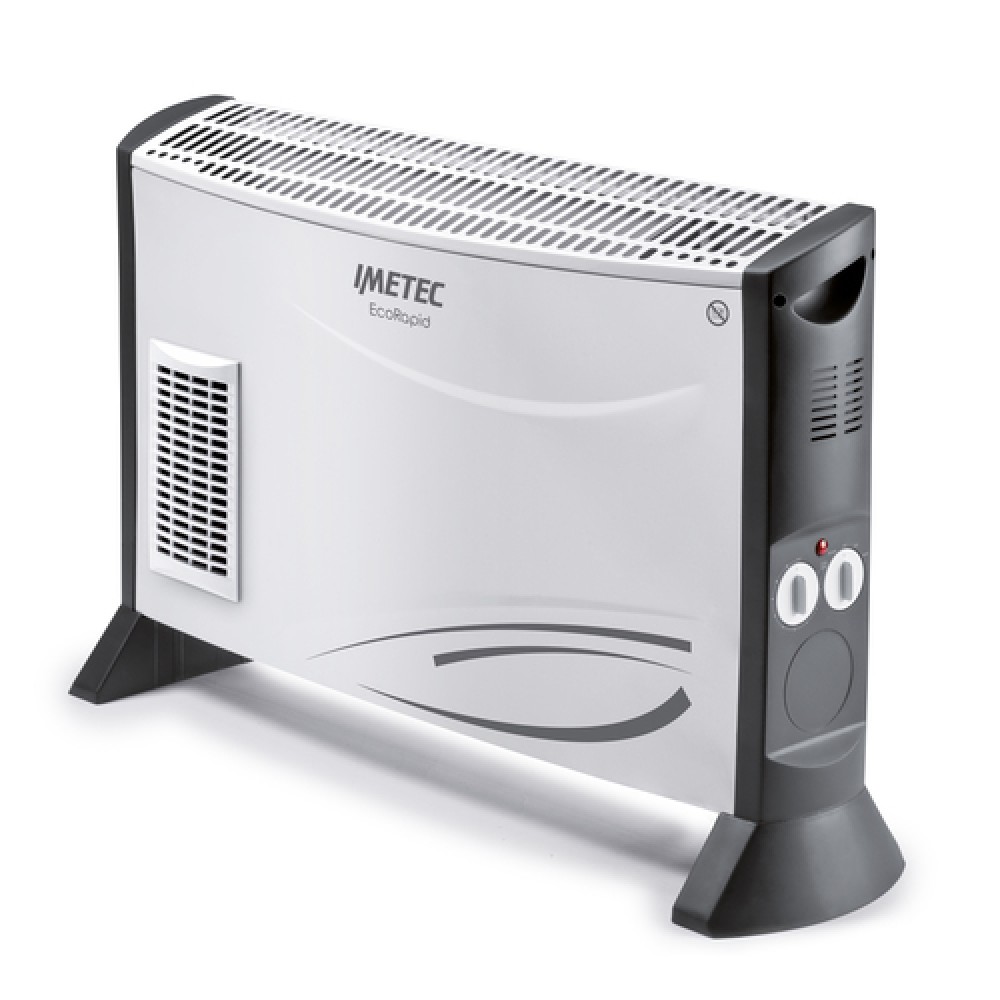 Imetec Eco Rapid, Stufa Elettrica 2000 W, Tecnologia a Basso Consumo Energetico, Termoconvettore 4 Temperature, Termostato Ambiente, Silenzioso - (IME TERMOVENTILATORE 4034 COMPAC ECO TH1)