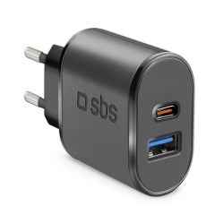 SBS Caricabatterie da viaggio USB e Type-C - (SBS TETRUSBTC3AUL CARICABAT 5100MAH)