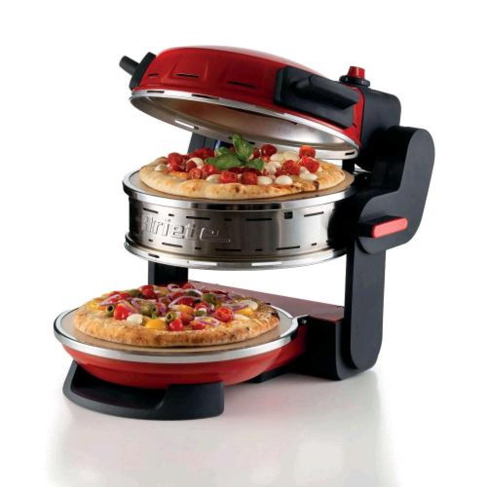 ARIETE FORNO PIZZA ROSSO (0927/00) 2 PIASTRE IN PIETRA REFRATTARIA 2 PIZZE CONTEMPORANEAMENTE 5 LIVELLI COTTURA 2300W