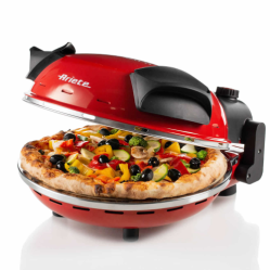 ARIETE PIZZA 909 FORNETTO PER PIZZA 400 GRADI CUOCE IN MINUTI PIASTRA IN PIETRA REFRATTARIA 33 CM DI DIAMETRO 1.200 WATT TIMER 30' ROSSO